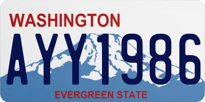 WA license plate AYY1986