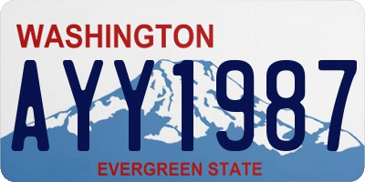 WA license plate AYY1987