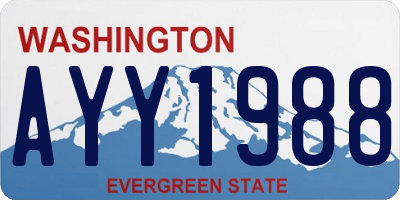 WA license plate AYY1988