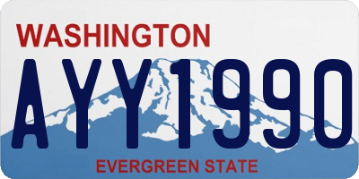 WA license plate AYY1990