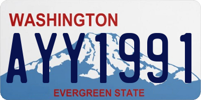 WA license plate AYY1991