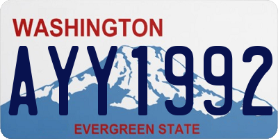 WA license plate AYY1992