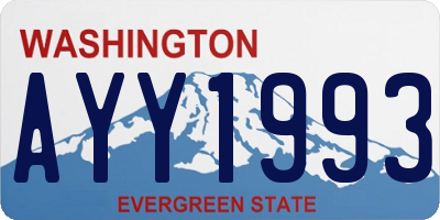 WA license plate AYY1993