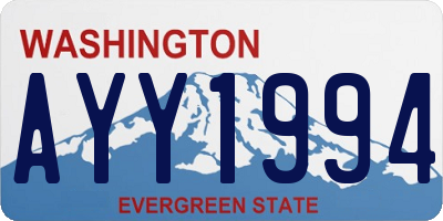 WA license plate AYY1994