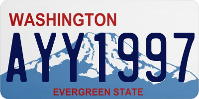 WA license plate AYY1997