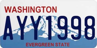 WA license plate AYY1998