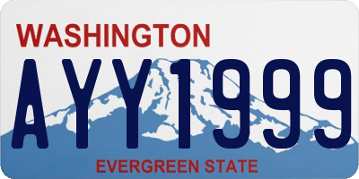 WA license plate AYY1999