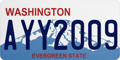 WA license plate AYY2009