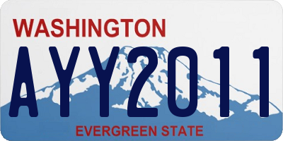 WA license plate AYY2011