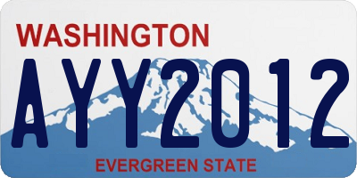 WA license plate AYY2012