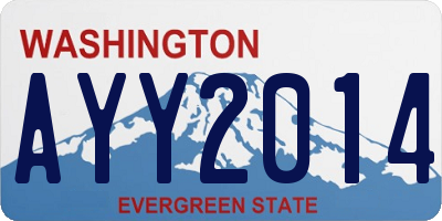 WA license plate AYY2014