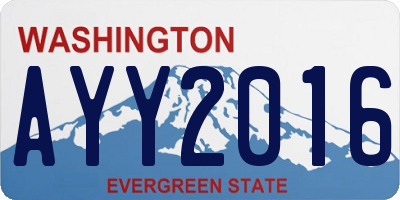 WA license plate AYY2016