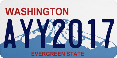 WA license plate AYY2017