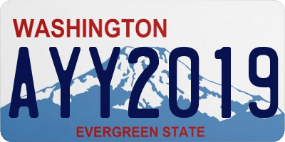 WA license plate AYY2019