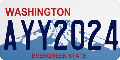 WA license plate AYY2024