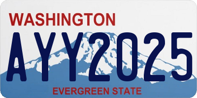 WA license plate AYY2025