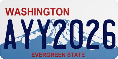 WA license plate AYY2026