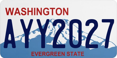 WA license plate AYY2027