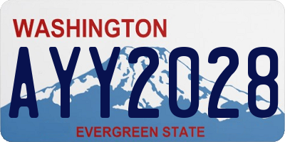 WA license plate AYY2028