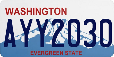 WA license plate AYY2030