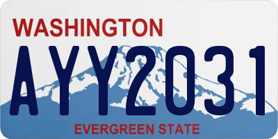 WA license plate AYY2031