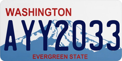 WA license plate AYY2033