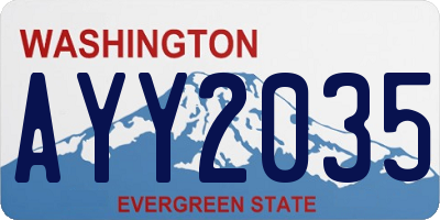 WA license plate AYY2035