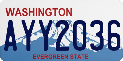 WA license plate AYY2036