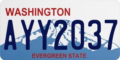 WA license plate AYY2037