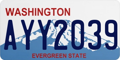 WA license plate AYY2039