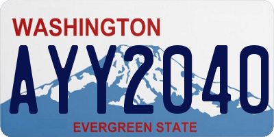 WA license plate AYY2040