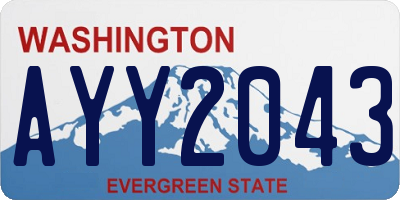 WA license plate AYY2043