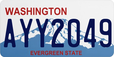 WA license plate AYY2049