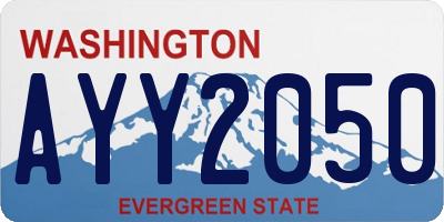 WA license plate AYY2050