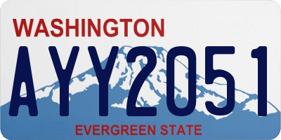 WA license plate AYY2051