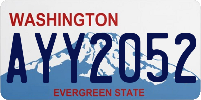 WA license plate AYY2052