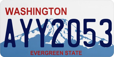 WA license plate AYY2053