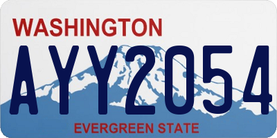 WA license plate AYY2054