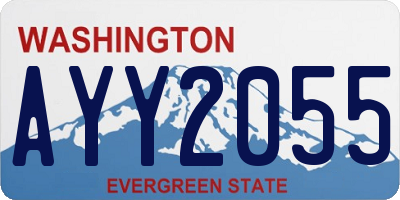 WA license plate AYY2055