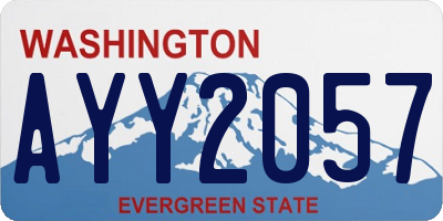 WA license plate AYY2057