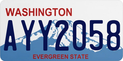 WA license plate AYY2058