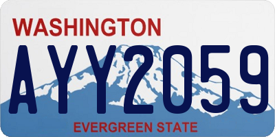 WA license plate AYY2059