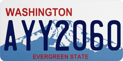 WA license plate AYY2060