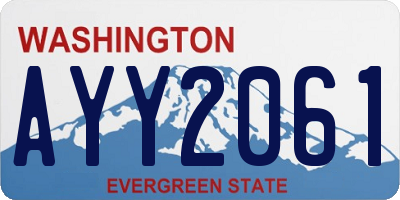 WA license plate AYY2061