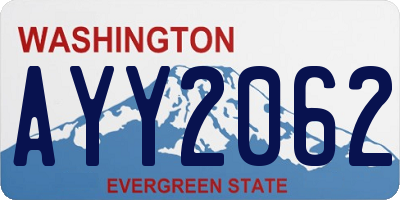 WA license plate AYY2062