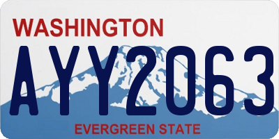 WA license plate AYY2063