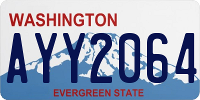 WA license plate AYY2064