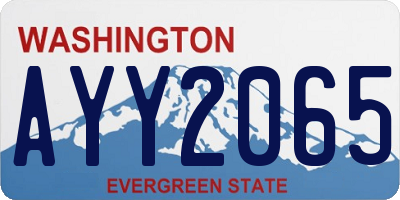 WA license plate AYY2065