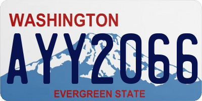 WA license plate AYY2066