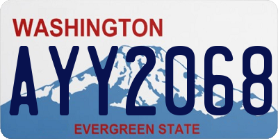 WA license plate AYY2068